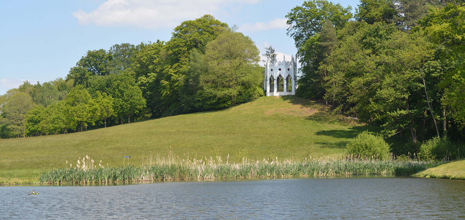 Gothic Temple over lake