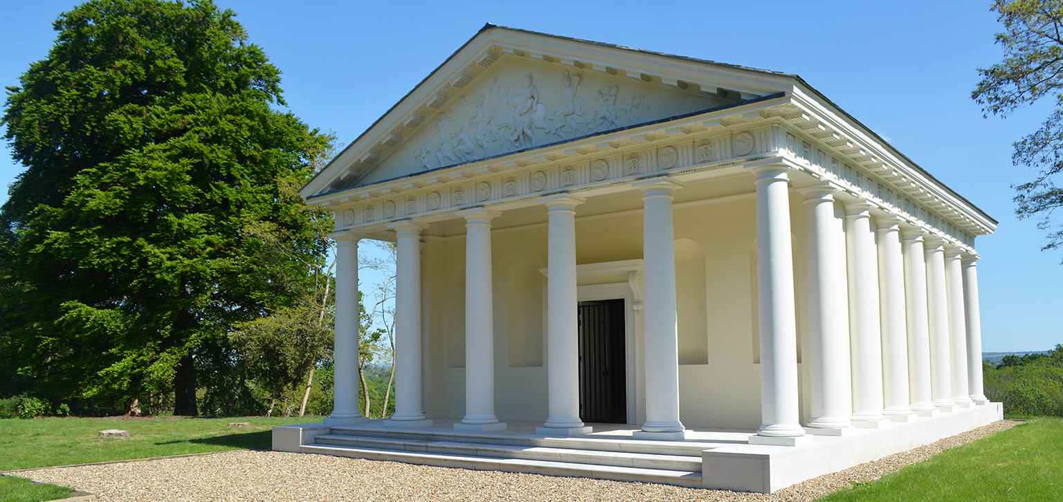 Temple of Bacchus in blue sky