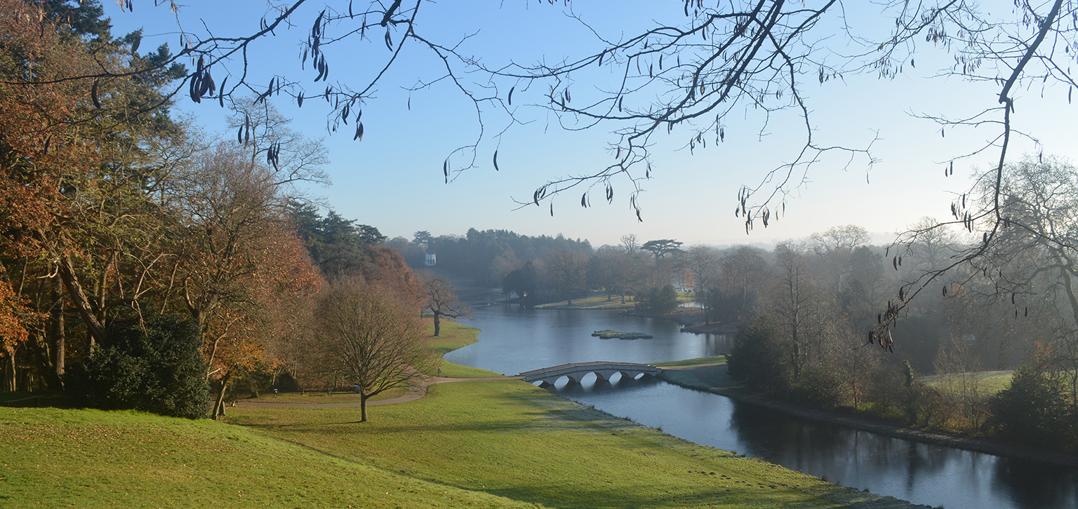 View over the lake in winter