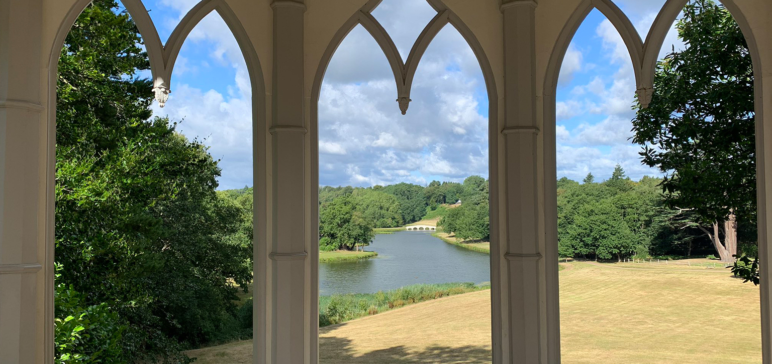 Through arches in summer